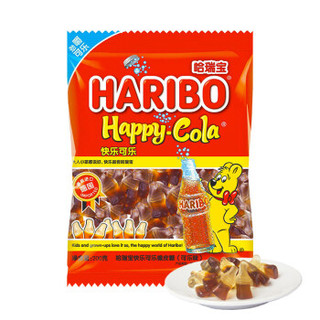 德国进口 哈瑞宝（HARIBO）快乐可乐橡皮糖 儿童节水果糖果汁软糖 网红零食婚庆QQ喜糖年货 可乐味200g *10件