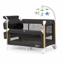 coolbaby婴儿床便携式可折叠宝宝bb床摇篮床多功能新生儿拼接大床 牛角灰豪华版