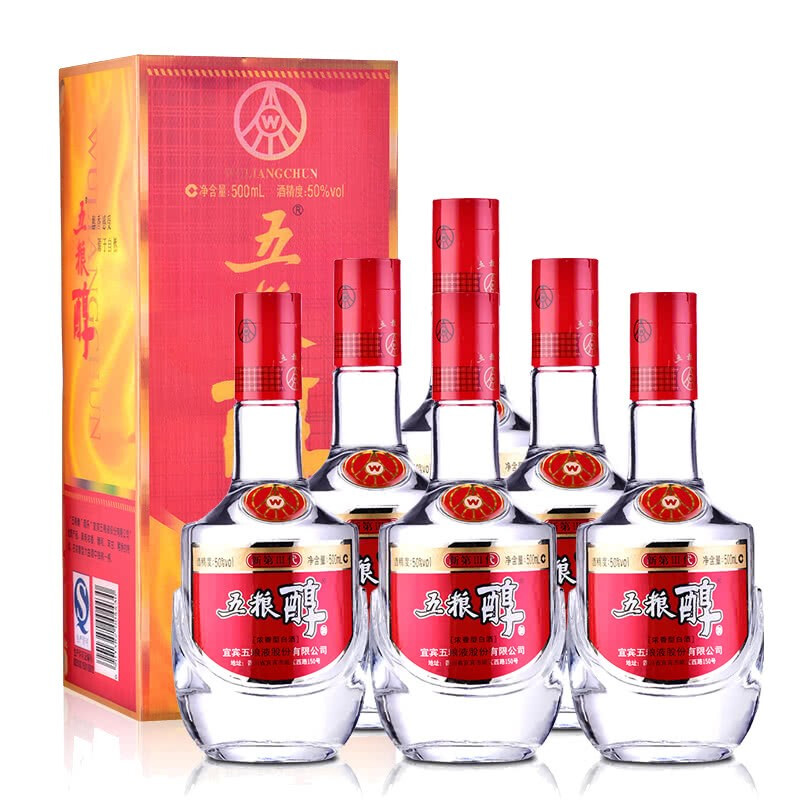 wuliangye 五粮液 五粮醇 3d第三代 50%vol 浓香型白酒 500ml*6瓶