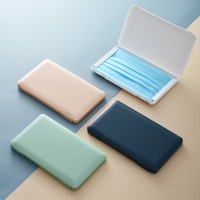 喜家家  口罩收纳盒 便携式储物盒防污染防尘密封盒子 白色 3个装