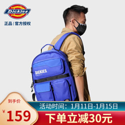 Dickies新品潮流休闲双肩包书包男女学生背包书包韩版字母帆布包电脑包D20-W2016 蓝色
