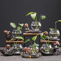 创意绿萝水培花盆植物透明玻璃养花器皿花瓶插花容器客厅装饰摆件