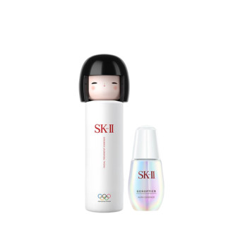 SK-II 护肤套装 (春日娃娃黑色限定版护肤精华露230ml+美白系列光蕴环采钻白精华露30ml+紧肤抗皱修护系列赋活修护精华霜80g)