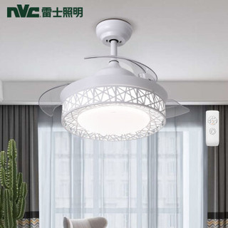 雷士（NVC）LED隐形风扇灯 现代简约餐厅卧室吊扇灯 双色光源25瓦 带遥控