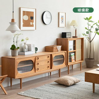 北欧电视柜茶几组合现代简约实木小户型全实木新款客厅电视柜高款