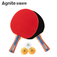 安格耐特(Agnite) 乒乓球拍 横拍对拍双面反胶(带三球)F2366A *9件