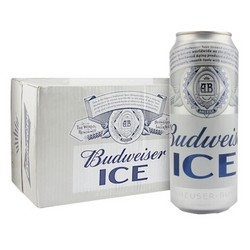 Budweiser/百威啤酒冰啤500ml*18大罐装新品啤酒整箱经典