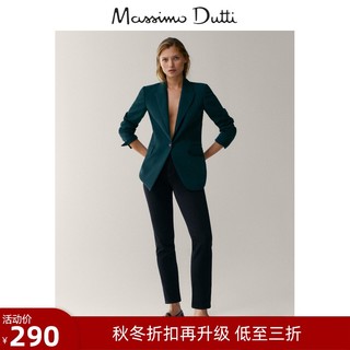 秋冬折扣 Massimo Dutti女装  直筒版黑色长裤休闲百搭 05066672800