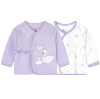 Bornbay 贝贝怡 婴儿绑带上衣两件装 203S2551 紫色 52cm