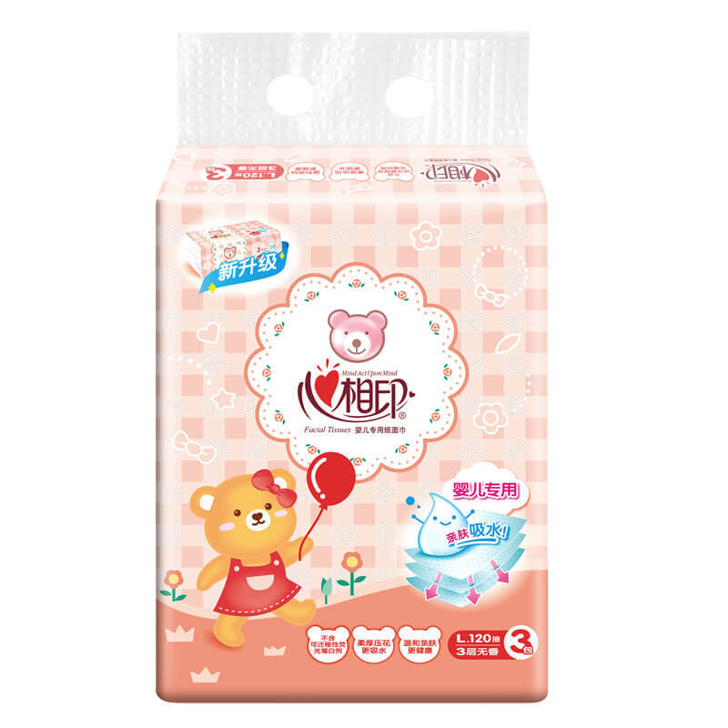心相印婴儿抽 3层120抽面巾纸*3包软抽纸面巾