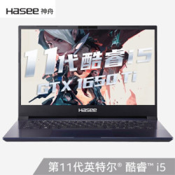 Hasee 神舟 战神 S7-2021S5 14英寸笔记本电脑(i5-1135G7、16GB、512GB、GTX1650Ti、72%NTSC)