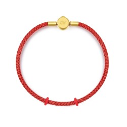 CHOW TAI FOOK 周大福 AX89 钢扣手绳 16.25cm 红色