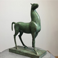 艺术品：刘畅 限量 青铜马雕塑《骄傲的小母马》艺术品 家居办公室装饰品