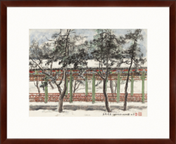 Artron 雅昌 关山月古典风景国画水墨画《长廊积雪》 54×65cm 宣纸