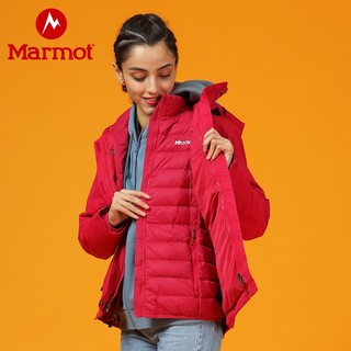 Marmot/土拨鼠秋冬新款户外情侣防风鹅绒羽绒内胆三合一冲锋衣