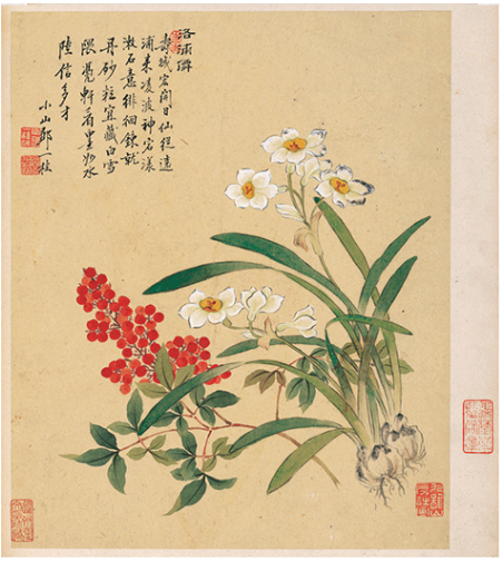 古典花卉《天竺水仙花图》邹一桂 国画水墨画 背景墙挂画壁画42×47cm