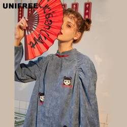 UNIFREE旗袍改良版连衣裙2020新款冬设计感小众 *2件