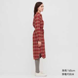 优衣库 女装 法兰绒衬衫式连衣裙(格子) 431382 UNIQLO