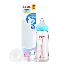 贝亲自然实感宽口径玻璃奶瓶奶嘴套装240ml+LL号单只奶嘴 *2件