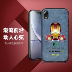 ESCASE 苹果xr手机壳iphone xr手机外壳 香水味全包防摔混纺布艺香水软壳抗摔 可爱动漫男女 卡通潮牌钢铁侠