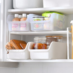 百露冰箱食物保鲜盒透明食品收纳储物盒厨房塑料盒子收纳盒 透明色3个装 *4件