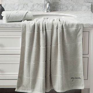 GRACE 洁丽雅 AO183 纯棉毛巾套装 面巾+浴巾 灰色