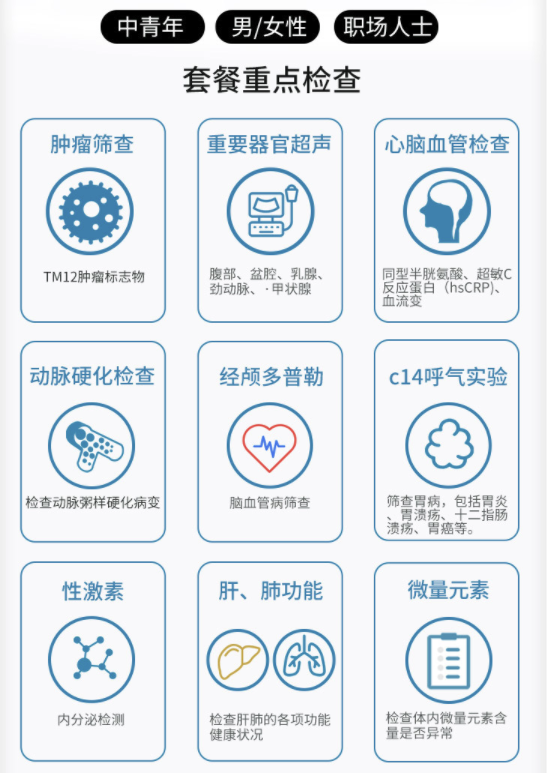 慈铭体检 职场高端体检套餐 全国通用