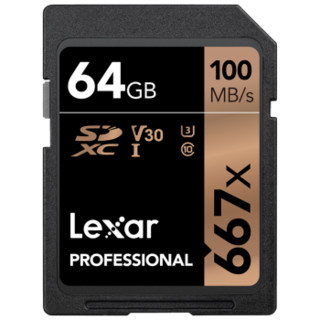 Lexar 雷克沙 667X U3 SD存储卡 64GB