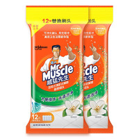 威猛先生 Mr Muscle 清新洁厕替换刷头12片*2套 淡雅清新 可冲式一次性马桶刷 懒人刷 泰国进口