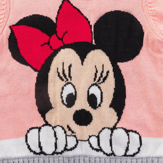 Disney 迪士尼 儿童圆领保暖纯棉针织衫 203S1405 米妮粉色 90cm