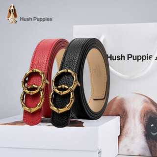 暇步士(Hush Puppies) 皮带约裙带女士细腰带 黑色 100