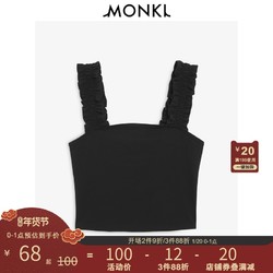 MONKI2020秋季新款黑色修身吊带背心短款露脐上衣女内搭 0878178 *3件