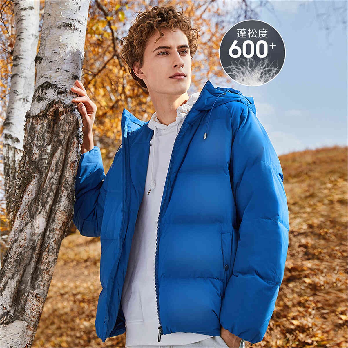 giordano 佐丹奴 4107971268 男款休闲连帽羽绒服