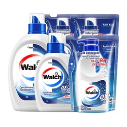 Walch 威露士 有氧洗系列 洗衣液套装 2L+1L+500ml+500ml*2袋 无香+柠檬香