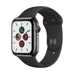 Apple Watch Series 5智能手表（GPS+蜂窝款 44毫米深空灰色铝金属表壳 黑色运动型表带 )