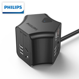 PHILIPS 飞利浦 摩天轮智能魔方USB插座 4USB口+3位 总控 全长1.5m *2件