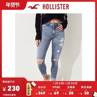 Hollister秋季先锋高腰气质九分牛仔打底裤 女 304036-1 *3件