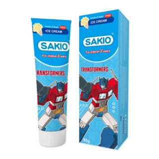 Sakio 儿童防蛀牙膏 换牙期冰淇淋味3岁以上宝宝牙膏 变形金刚95g