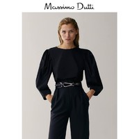 Massimo Dutti 06863632800 女装蓬袖府绸休闲T恤