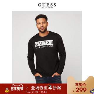 GUESS2020新冬男字母LOGO圆领加绒套头卫衣-X0BQ01R8BK1 *4件