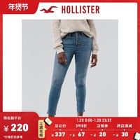 Hollister2020秋季新品气质高腰九分加倍紧身牛仔裤 女 306330-1