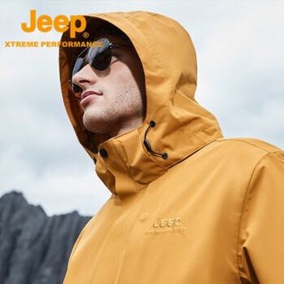 Jeep吉普男士冲锋衣2020秋季新款三合一冲锋衣云杉黄 XL