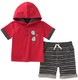 Calvin Klein 男童 2 件装 连帽衫及短裤套装  红色 12 Months
