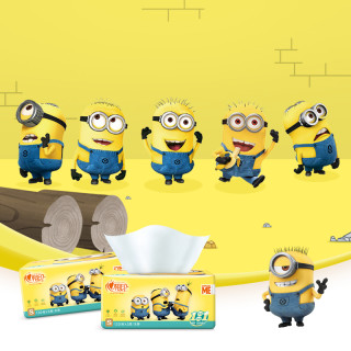 心相印小黄人系列抽纸3层120抽24包132190mm