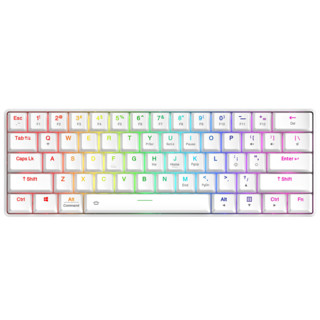 Dareu 达尔优 EK861 61键 双模机械键盘 白色 RGB 青轴
