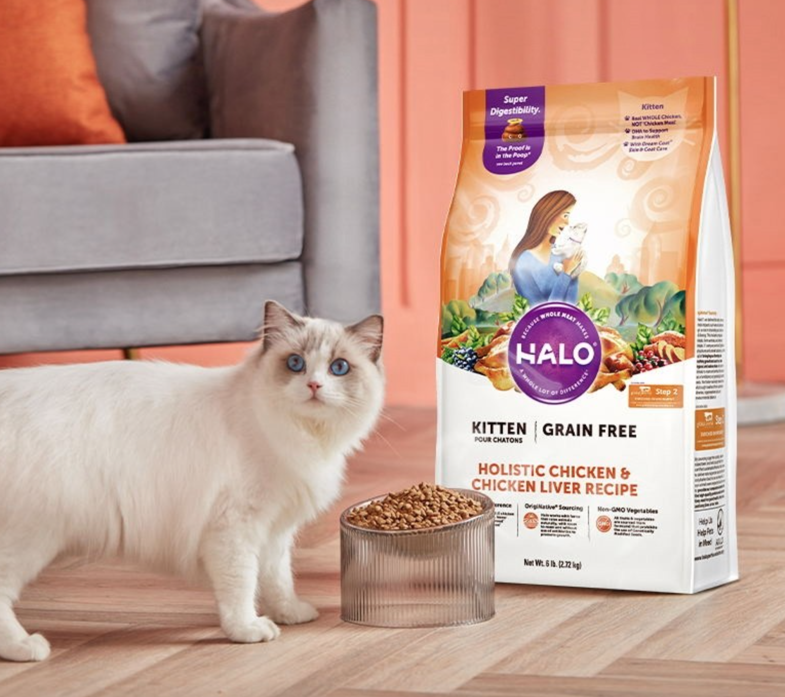 halo 自然光环 健美系列 鸡肉成猫粮 10磅