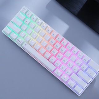 Dareu 达尔优 EK861 61键 双模机械键盘 白色 RGB 青轴