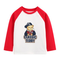 CLASSIC TEDDY 精典泰迪 儿童棒球帽子熊长袖T恤 大红 140cm