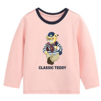 CLASSIC TEDDY 精典泰迪 儿童破色压线长袖卫衣 水粉 120cm