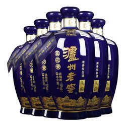 泸州老窖 蓝花瓷 头曲 52度 浓香型白酒 1000ml*6瓶 整箱装